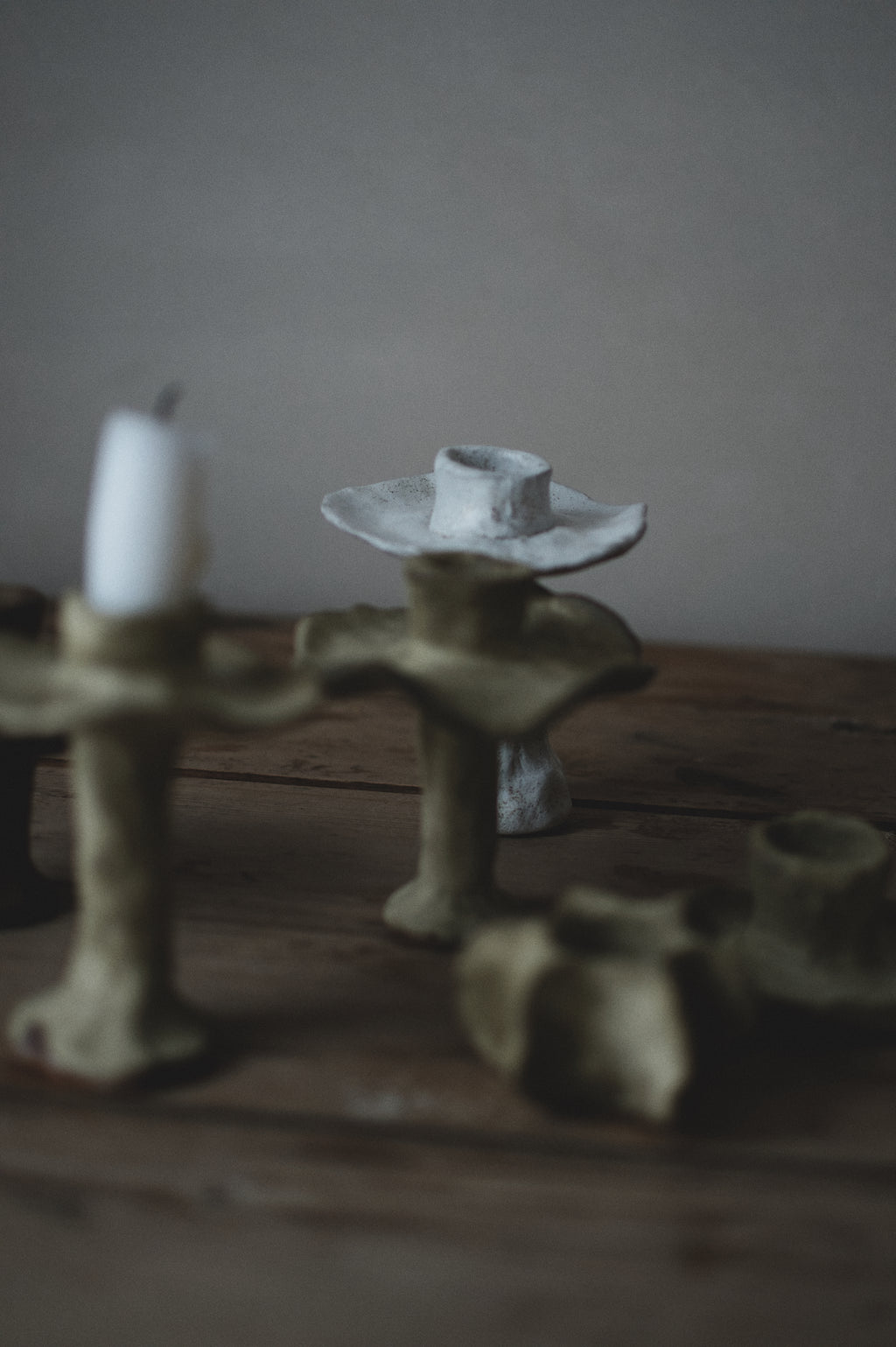 Rustic green candle holder