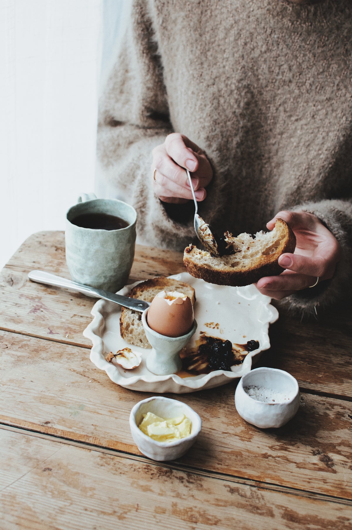 Handmade ceramic egg cup